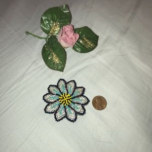 Embellished small bead hair barrette